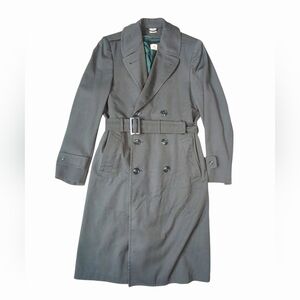 Vintage Wool Gabardine AG-44 Removable Liner Overcoat Jacket Vietnam Size 34 Reg